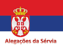 Alegações da Sérvia - Faculdade de Direito da UNL