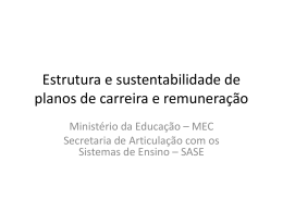 Estrutura e sustentabilidade dos Planos de Carreira e