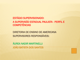 SUPERVISÃO 2015 - Diretoria de Ensino Região de Americana