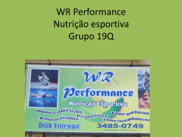 WR Performance Nutrição esportiva Grupo 19Q