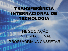 transferência internacional de tecnologia – fab