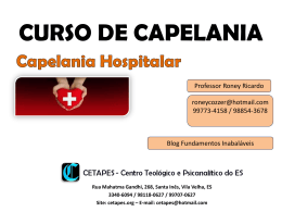 Capelania Hospitalar – Profº Roney Ricardo