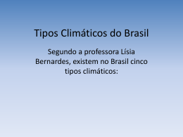 Tipos Climáticos do Brasil