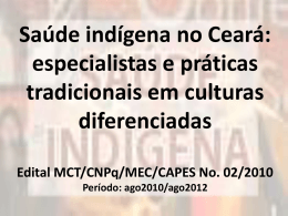 Saúde indígena no Ceará: especialistas e práticas tradicionais em