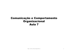 Comunicação e Comportamento Organizacional
