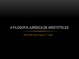 A FILOSOFIA JURÍDICA DE aRISTÓTELES - Direito 1305