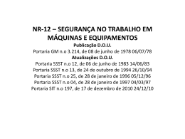 NR-12 * SEGURANÇA NO TRABALHO EM