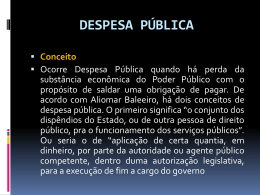 DESPESA P&Uacute;BLICA