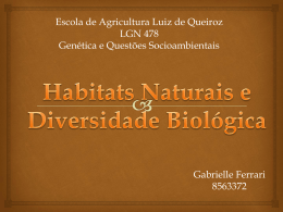 Habitats Naturais e Diversidade Biológica