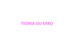 TEORIA DO ERRO - WordPress.com
