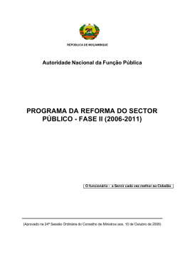 Reforma do Sector P&uacute;blico em Mo&ccedil;ambique, Fase II