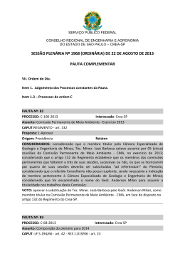 20 - PAUTA COMPLEMENTAR AGOSTO 2013 - Crea-SP