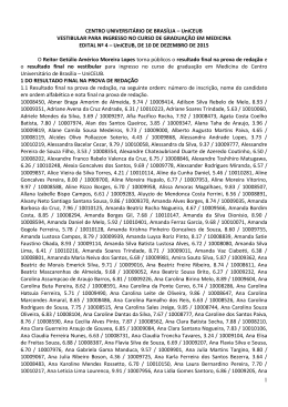 Edital do Vestibular de Medicina - 1a Chamada