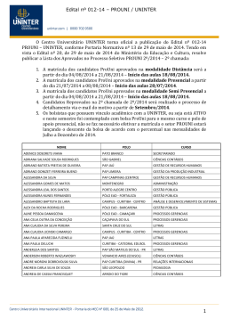 Edital de aprovados 2&ordf; chamada