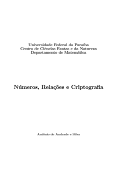 N&uacute;meros, Rela&ccedil;&otilde;es e Criptografia - Dm-UFPB