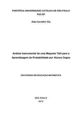 An&aacute;lise Instrumental de uma Maquete T&aacute;til para a Aprendizagem de