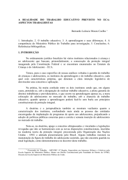 A REALIDADE DO TRABALHO EDUCATIVO