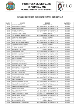 Resultado dos pedidos de isen&ccedil;&atilde;o