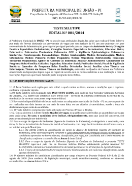 PREFEITURA MUNICIPAL DE UNI&Atilde;O &ndash; PI