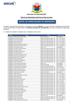 edital de homologa&ccedil;&atilde;o de inscri&ccedil;&otilde;es
