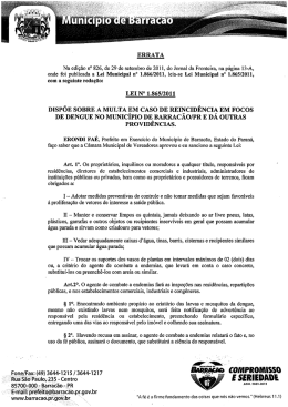 LEI N&deg; 1865-11 - Prefeitura Municipal de Barrac&atilde;o