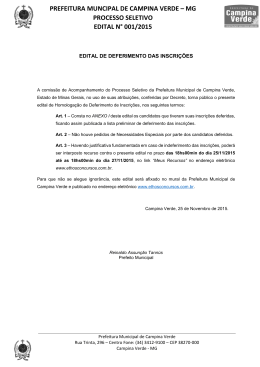 Deferimento das Inscri&ccedil;&otilde;es