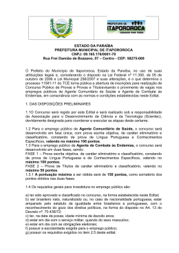 Edital N&ordm; 001/2014