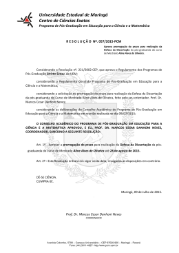 Res. 057 Prorrogação do prazo - DEFESA - Aline Alves - PCM-UEM