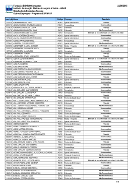 Resultado da Entrevista T&eacute;cnica
