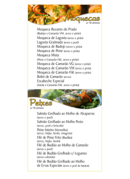 Cardápio Recanto Site - Pousada Recanto do Prado