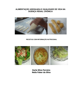 alimenta&ccedil;&atilde;o adequada e qualidade de vida na doen&ccedil;a renal