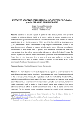 Extratos Vegetais com Potencial de Controle de Oxidus gracilis para