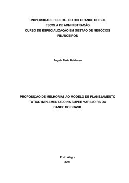 Proposi&ccedil;&atilde;o de melhorias ao modelo de planejamento t&aacute;tico