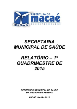 secretaria municipal de saúde relatório – 1º quadrimestre de 2015