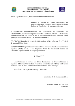 RESOLU&Ccedil;&Atilde;O No 08/2014, DO CONSELHO UNIVERSIT&Aacute;RIO