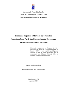 Forma&ccedil;&atilde;o Superior e Mercado de Trabalho - UFPB