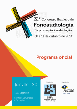 Programa Oficial - Sociedade Brasileira de Fonoaudiologia