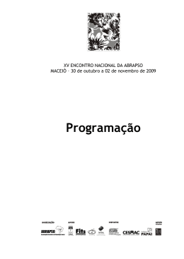 Programação - XV Encontro Nacional da Associação Brasileira de