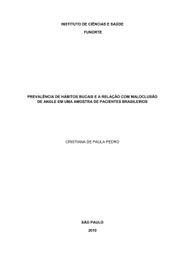 prevalência de hábitos bucais e a relação com maloclusão