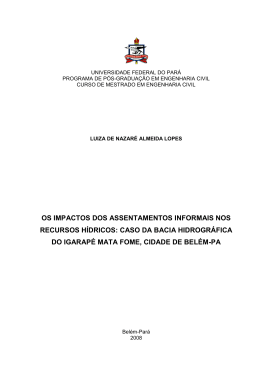 os impactos dos assentamentos informais nos recursos h&iacute;dricos
