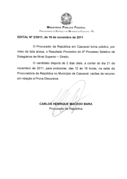 Resultado provisório - Procuradoria da República no Estado do