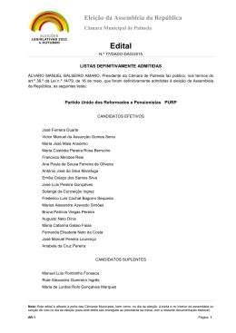 Edital - C&acirc;mara Municipal de Palmela