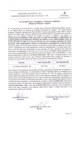 Ata de Julgamento da Nova Proposta Comercial
