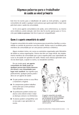 Algumas palavras para o trabalhador de sa&uacute;de ao n&iacute;vel prim&aacute;rio