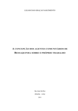 A Concep&ccedil;&atilde;o dos AgentesComunit&aacute;rios de Ressaquinha