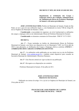 DECRETO N&ordm; 8553, DE 28 DE JULHO DE 2011. Regulamenta as