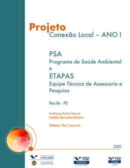 ETAPAS e Programa de Sa&uacute;de Ambiental