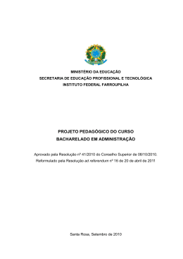 PPC Bacharelado em Administra&ccedil;&atilde;o - Instituto Federal de Educa&ccedil;&atilde;o