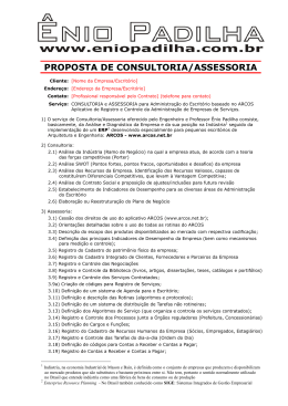 PROPOSTA DE CONSULTORIA/ASSESSORIA