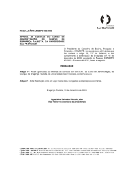 resolu&ccedil;&atilde;o consepe 083/2003 - Universidade S&atilde;o Francisco